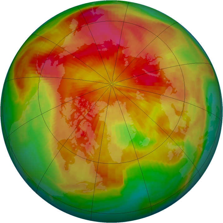 Arctic ozone map for 11 April 1985